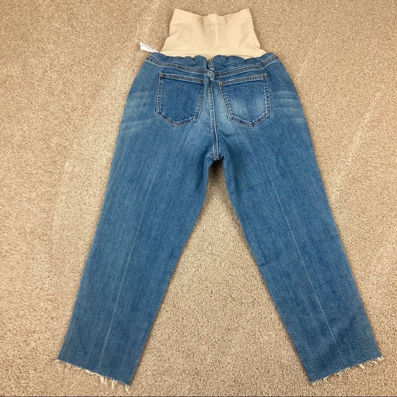 led Full Panel Distressed Raw Hem Maternity Jeans - Picture 2 of 12